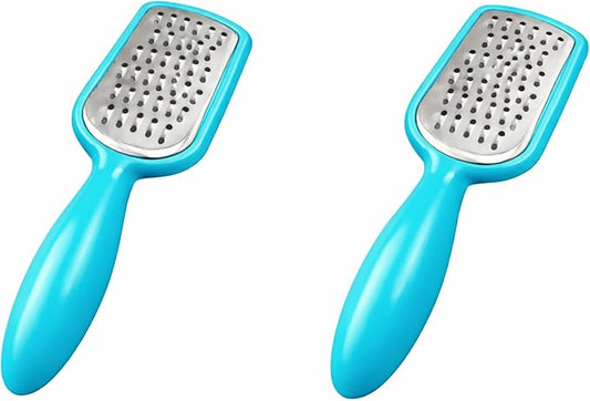 2 Pcs. Stainless Steel Mini Grater Cheese Garlic Nutmeg Chocolate 5" BPA Free (Blue)