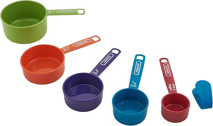 FARBERWARE 5-Piece Measuring Cup Set with Coffee Scoop, Durable Plastic Nesting Measuring Cups with Easy-Read Markings, BPA-Free, Dishwasher Safe - Image 8