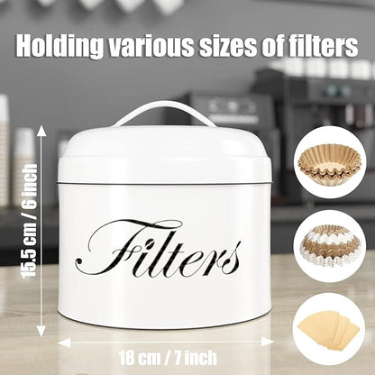 Coffee Filter Holder, Basket Storage Container for Counter, Black Small Bar Accessories for Coffee Bar Station(White) - Image 2