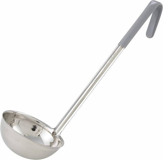Winco Stainless Steel Ladle with Gray Handle, 12-Ounce by Winco