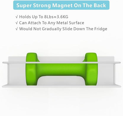 Magnetic Spice Rack For Refrigerator, Space Saving Magnetic Shelf For Fridge White 4 Pack With Magnetic Paper Towel Holder - Image 4