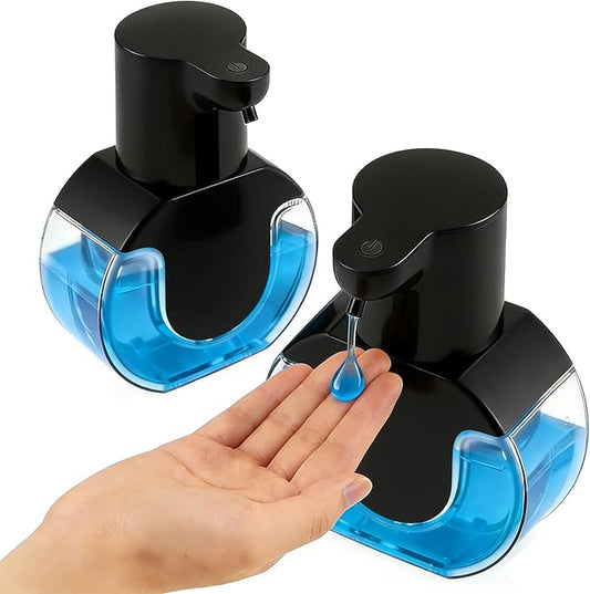 2Pack Automatic Soap Dispenser Touchless,Rechargeable Liquid Soap Dispenser,15oz/420ml Smart Hand Soap Dispensers,4-Level Adjustable, Wall Mount for Bathroom Kitchen Dish Soap,Hands-Free(Black) by Unknown