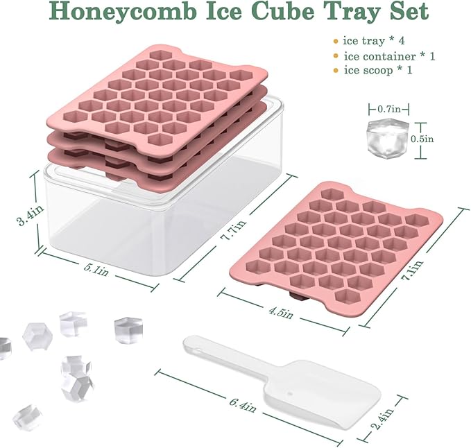 Mini Ice Cube Tray for Freezer: Small Plastic Ice Cubes Trays for Freezer with Box - Easy Release Stackable Mini Ice Cube Maker - Nugget Ice Trays for Freezer with Ice Container - Image 5