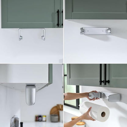 simpletome Paper Towel Holder ONE Hand Tear Adaptive Tension Arm Adjustable Length 9.4-11inch/24-28cm (Silvery) - Image 8