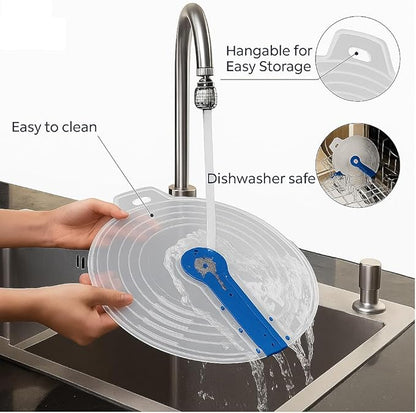 12 Inch Mixing Bowl Splatter Guard – BPA-Free Anti-Splash Screen for Hand & Electric Mixers – Flexible Fit, Transparent Silicone & PP, Dishwasher Safe by Dependable Industries Blue