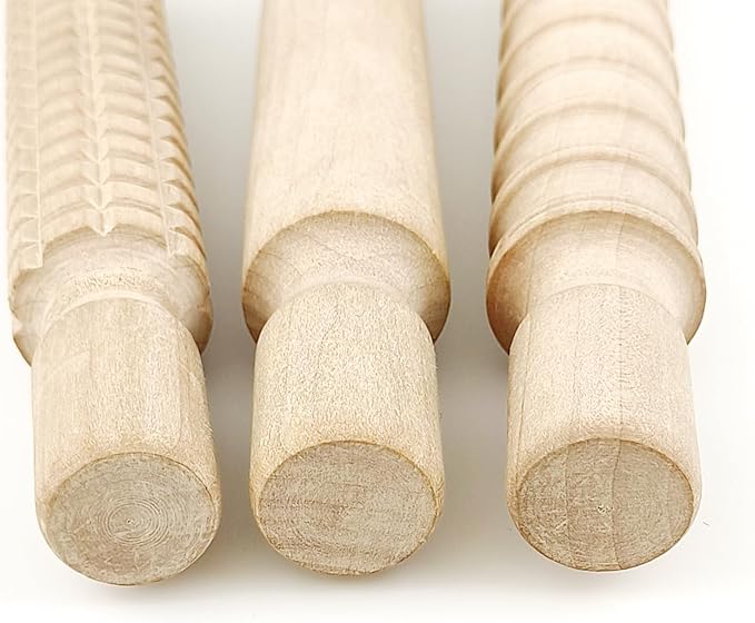 3 pcs 8 Inch Wood Rolling Pin, Great for Children's Play, Arts and Crafts - Image 3