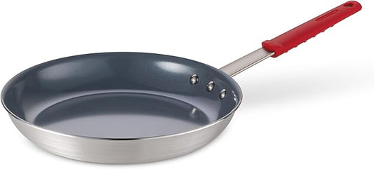 Tramontina Professional 12-Inch Ceramic Non Stick Large Frying Pan, Heavy-Gauge Aluminum Skillet with Ceramic Nonstick Coating, Dishwasher and Oven Safe, Gray by Tramontina