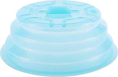 Kichwit Collapsible Silicone Microwave Plate Cover Splatter Guard, Dishwasher Safe & BPA Free, 11”, Blue