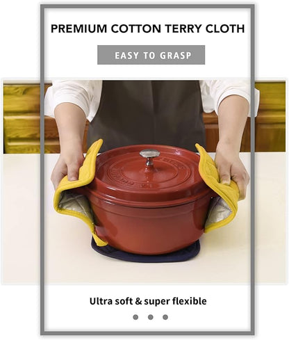 Joyhalo 5 Pack Heat Resistant Pot Holders - Terry Cloth Sets for Cooking & Baking - Image 5