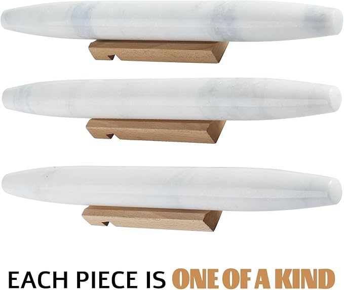 Koville African Natural Marble French Rolling Pin, 16inch Non-Stick Rolling Pin for Baking, Dough Roller for Pasta, Dumpling, Fondant, Pie, Bread, Pizza, Kitchen Baking Tools(Namib Fantasy) - Image 6