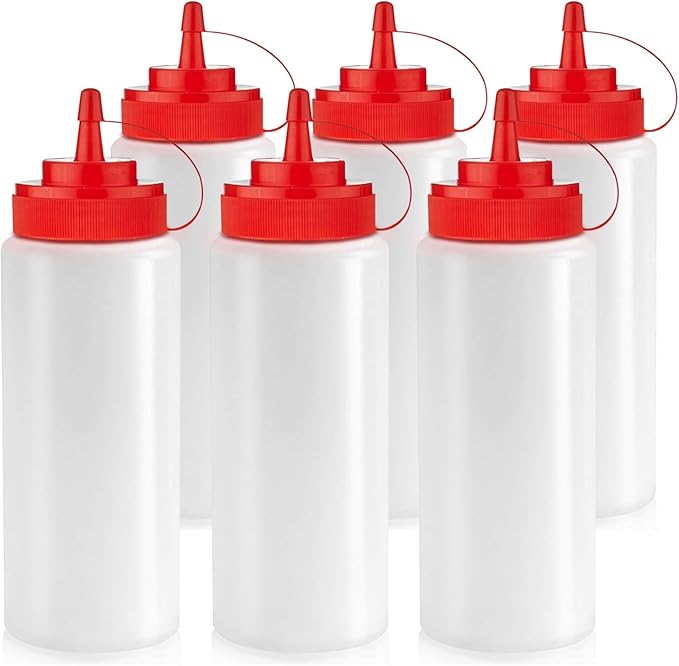 Norcalway 16 oz Condiment Squeeze Bottles for Sauces - Leak Proof - 6 Pack by NorcalwayLLC