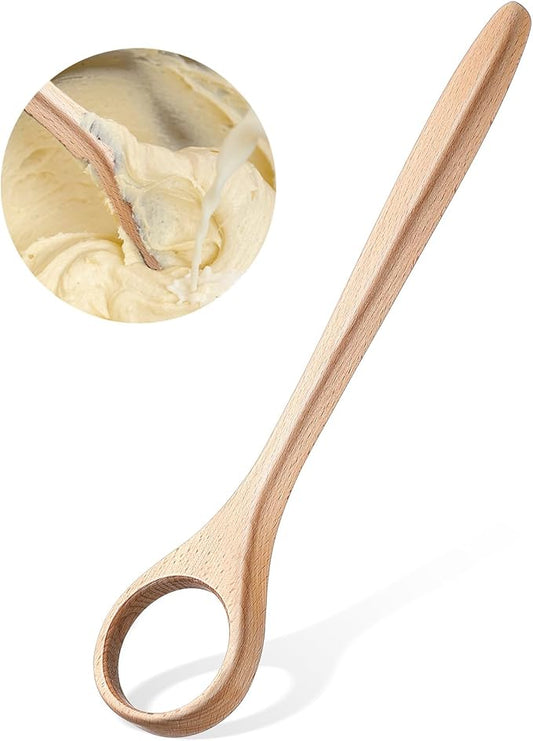 FoldTier 12 Inch Wooden Danish Dough Whisk Sourdough Whisk Dough Mixer Bread Whisking Tool for Mixing Sourdough Bread Baking Supplies for Pastries, Egg, Pizza(1 Pcs)