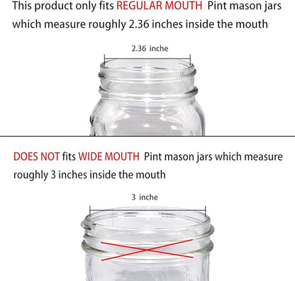 Amolliar Mason Jar Liquid Soap Dispenser Lid, Rust Proof Stainless Steel, Cute Farmhouse Decor for Kitchen, Bathroom, Bath, Refill Liquid Soap Pump for Hand Soap, Dish Soap, Lotion Soap, ORB 2 Pack