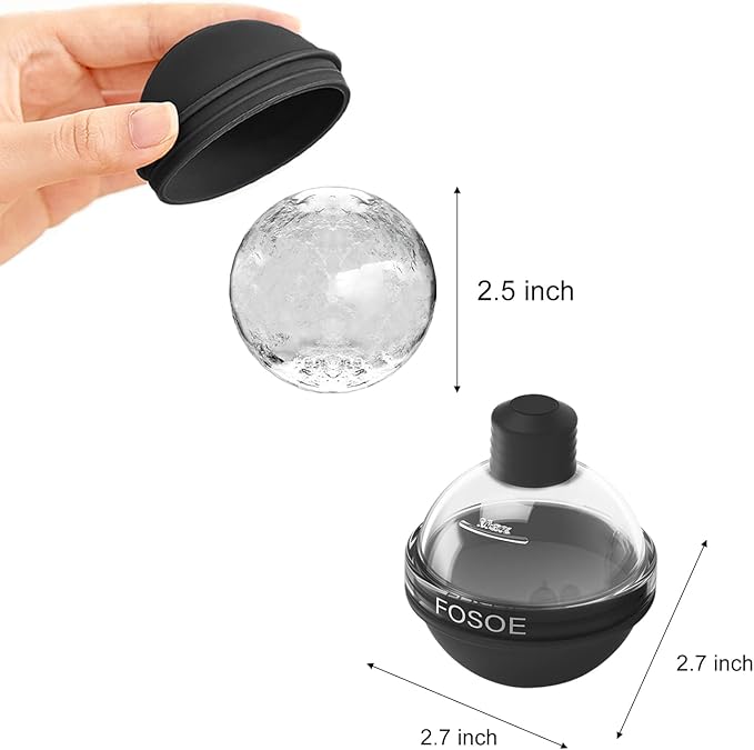 Silicone Ice Ball Molds for Whiskey - Set of 4 Round Makers with Lids for Cocktails, Bourbon, and Drinks - Image 2