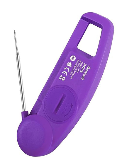 Lavatools Javelin® Ultra-Fast 3-Second Digital Instant Read Meat Thermometer for Grill and Cooking, 2.75" Probe, Compact Foldable Design, Large Display, IP65 Water Resistant, NSF Certified – Ube - Image 4