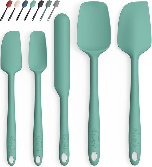 Coukre Silicone Spatula Set of 5,High Temperature Resistant, Food Grade Silicone, Dishwasher Safe, for Baking, Cooking (Pure Aqua Green) by Coukre