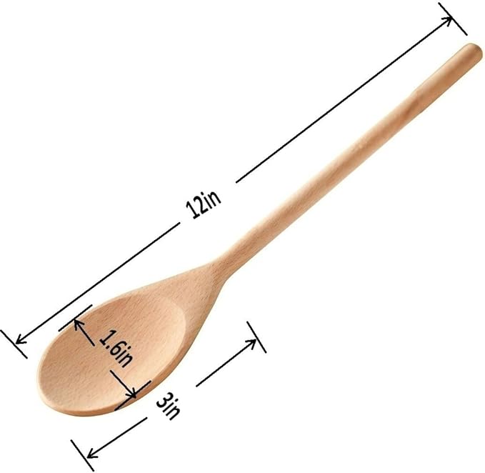 Kitchen Wooden Spoons Mixing Baking Serving Utensils Puppets 12 In - 12 Pack - Image 2