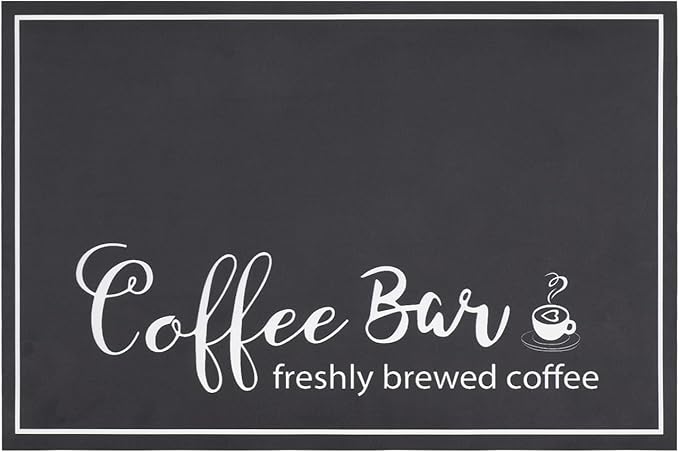 Findosom 12"x 20" Dish Drying Mat, Super Absorbent & Cuttable Coffee Mat, Hide Stain Bar Mat for Kitchen Counter, Coffee Bar Accessories, Black by Findosom