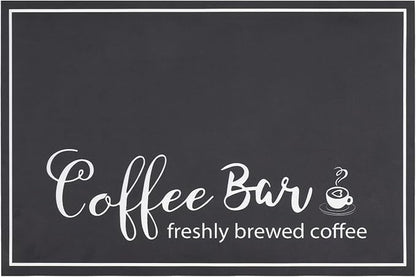 Findosom 12"x 20" Dish Drying Mat, Super Absorbent & Cuttable Coffee Mat, Hide Stain Bar Mat for Kitchen Counter, Coffee Bar Accessories, Black by Findosom