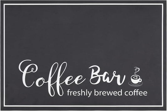 Findosom 12"x 20" Dish Drying Mat, Super Absorbent & Cuttable Coffee Mat, Hide Stain Bar Mat for Kitchen Counter, Coffee Bar Accessories, Black by Findosom