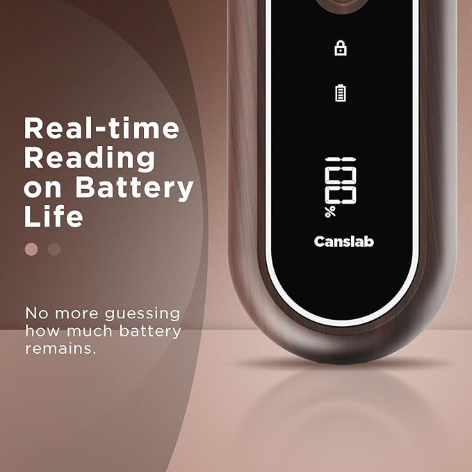 Canslab Turbo - Auto Shut Off Rechargeable Electric Can Openers - LED Battery Display USB Automatic Can Openerfor Kitchen for Seniors with Arthritis - One Touch Side Cut Can Opener Smooth Edge, Wood - Image 2