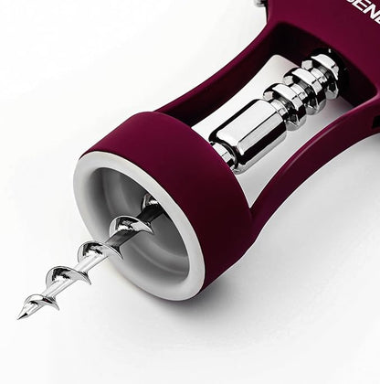 Beneno Wine Opener, Zinc Alloy Premium Wing Corkscrew with Multifunctional Bottles Opener, Sharp Wine Corkscrew with Ergonomic Non-Slip Wing Handle, Purple - Image 5