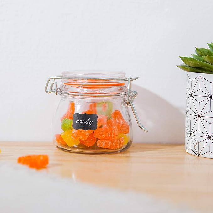 Small Glass Jars With Airtight Lids, Glass Spice Jars 5 oz,Maosn Jars With Leak Proof Rubber Gasket 150ml,Glass Storage Containers With Hinged Lid,Mini Kitchen Canisters 24 Pack - Image 5