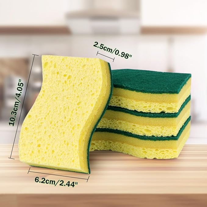 AIDEA Heavy-Duty Scrub Sponges, 24Count, Sponge for Non-Coated Cookware, Kitchen Sponges for Dishes, Scrubbing Power for Tough Messes, Cleaning Sponge for Kitchen, Bathroom, Household - Image 7