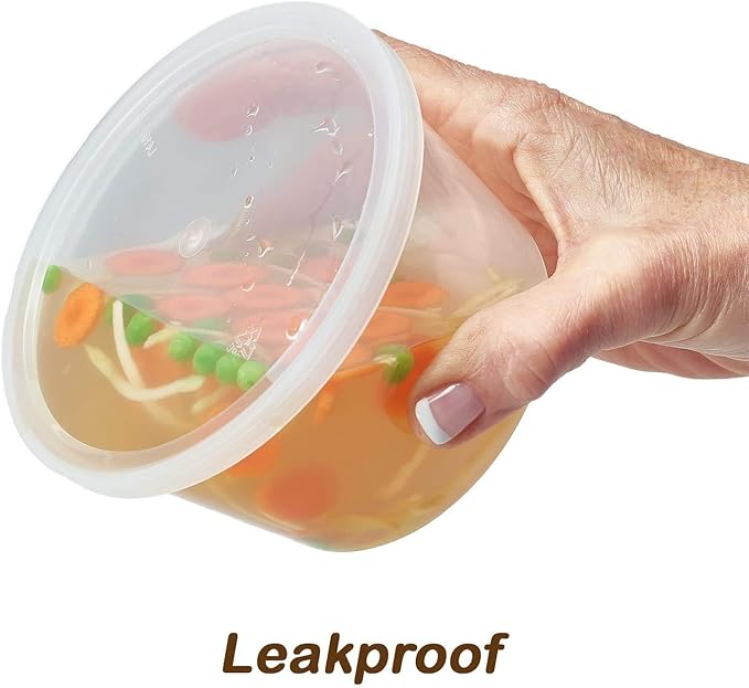 DuraHome - Deli Containers with Lids Leakproof - 40 Pack BPA-Free Plastic Microwaveable Clear Food Storage Container Premium Heavy-Duty Quality, Freezer & Dishwasher Safe (16 oz.) - Image 3