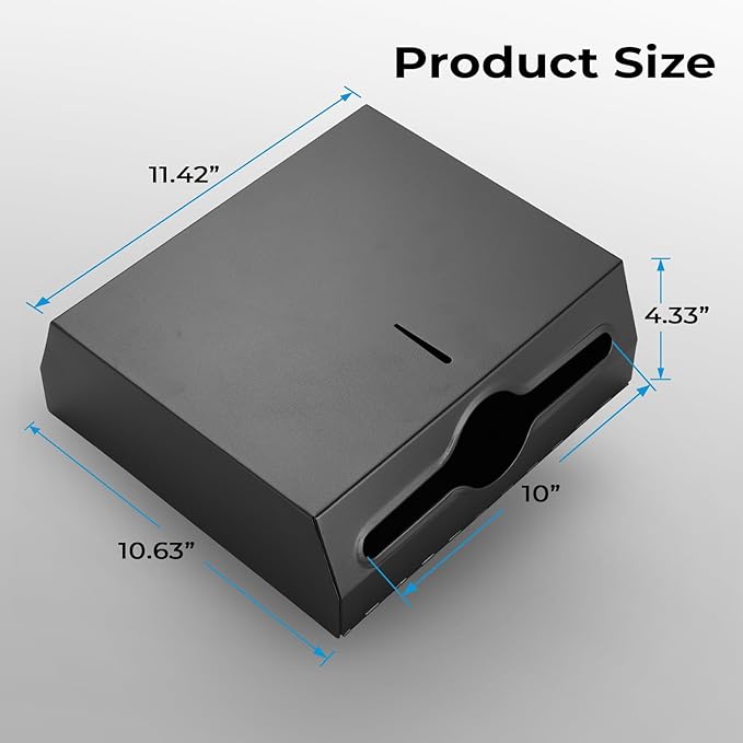 Commercial Paper Towel Dispenser for Multifold - Paper Towel Dispenser Wall Mount, Large Capacity Stainless Steel Tissue Holder, Suitable for Bathrooms and Public Places, Matte Black - Image 3