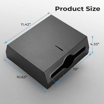 Commercial Paper Towel Dispenser for Multifold - Paper Towel Dispenser Wall Mount, Large Capacity Stainless Steel Tissue Holder, Suitable for Bathrooms and Public Places, Matte Black - Image 3