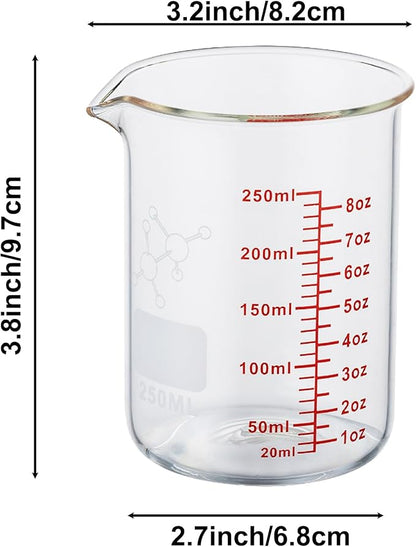 High Borosilicate Glass Measuring Cup-V-Shaped Spout,250ml(8OZ) Glass Measuring Beaker for Kitchen or Restaurant, Easy to Read - Image 8