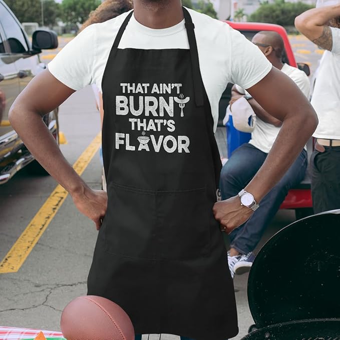 SANDJEST Funny Mens Aprons with Pockets for BBQ Grilling Cooking Grandpa Husband Apron for Birthday Christmas Father's Day
