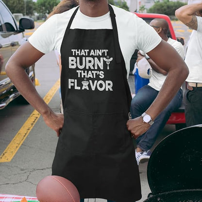 SANDJEST Funny Mens Aprons with Pockets for BBQ Grilling Cooking Grandpa Husband Apron for Birthday Christmas Father's Day