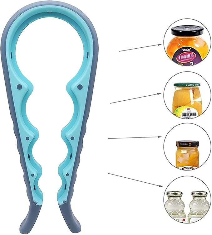 Jar Opener for Seniors with Arthritis,Jar Opener for Weak Hands,5-in-1 Bottle Opener,4-in-1 Can Opener (A-Blue) - Image 4
