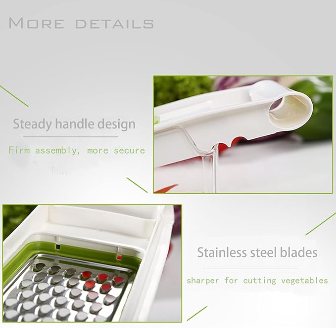 Graters For Kitchen, Cheese Grater with Container, Mandoline Slicer For Kitchen, Vegetable Grater, Carrot Shredder, Julienne Slicer and Peeler, Potato Slicer - Image 8