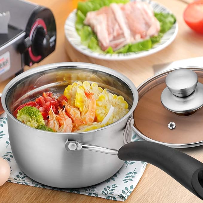 TeamFar Saucepan with Lid, 2 qt Sauce Cooking Pot Milk Pan Stainless Steel, Professional with Long Heatproof Handle for Home Kitchen Restaurant, Healthy & Non Toxic, Multi-use & Dishwasher Safe - Image 7
