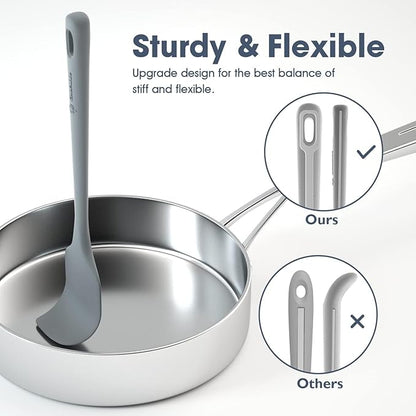 ChefAide 4 Pieces Silicone Spatula Set, Food Grade Rubber Spatula, Upgrade Strong Handle with Ergonomic Grip, Heat Resistant for Nonstick Cookware, Cooking - Image 3