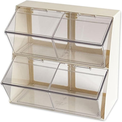 Large Coffee and Tea Organizer with Lid, Plastic Creamer Holder for Coffee Bar, Coffee Accessories Storage Box for K Cups, Coffee Pod, Sugar Bags, Drinking Straw (White) - Image 9