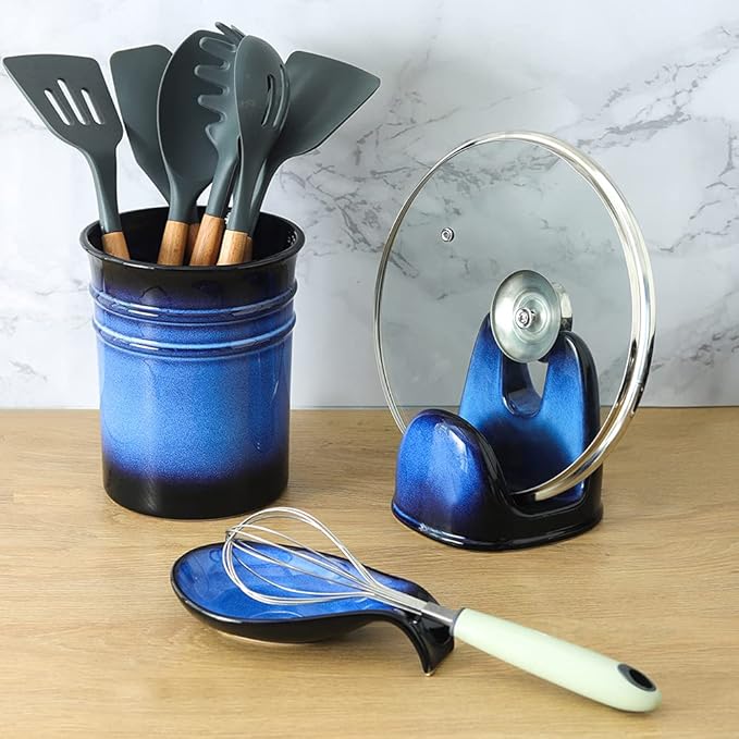 Nihow Pot Lid Holder: Stable Ceramic Pan Lid Holder for Kitchen Counter Decor/Countertop/Stove Top- Heat Resistant & Dishwasher Safe -Set of 2 - Image 6