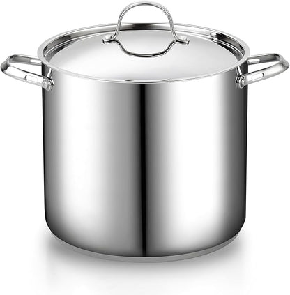 Cooks Standard 18/10 Stainless Steel Stockpot 16-Quart, Classic Deep Cooking Pot Canning Cookware with Stainless Steel Lid, Silver by CooksStandard
