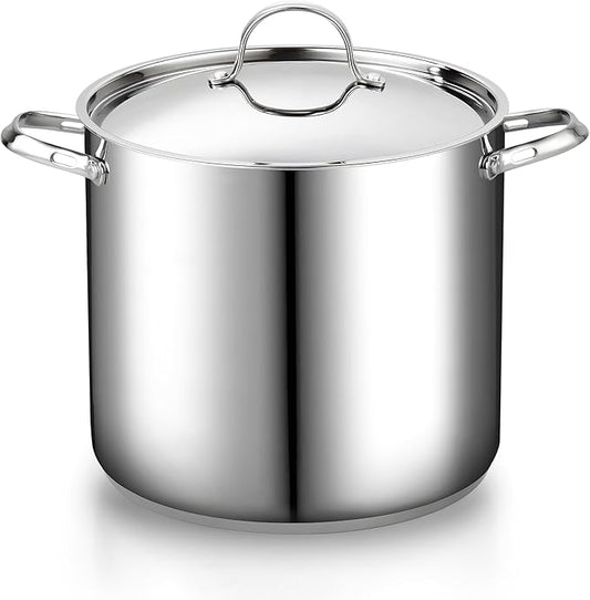 Cooks Standard 18/10 Stainless Steel Stockpot 16-Quart, Classic Deep Cooking Pot Canning Cookware with Stainless Steel Lid, Silver by CooksStandard