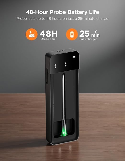 GoveeLife Smart Wireless Meat Thermometer with Bluetooth WiFi Ultra Range, Digital Oven Thermometer with Accuracy ±1.8°F, Charge Magnetic Base, Alarm, Kitchen Tools Suitable for BBQ, Grill, Smoker - Image 7