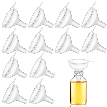 12 Pack Small Funnels for Kitchen use Filling Bottles Clear Polyethylene Funnel Narrow Neck Funnels for Filling Bottles Water Bottle, Kitchen Juice, Oil & More
