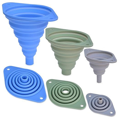 Kitchen Funnel Set of 3,Small and Large,Funnels for Kitchen Use Filling Bottle,Folding Silicone Funnel Used for Transferring Liquids in The Kitchen by Unknown