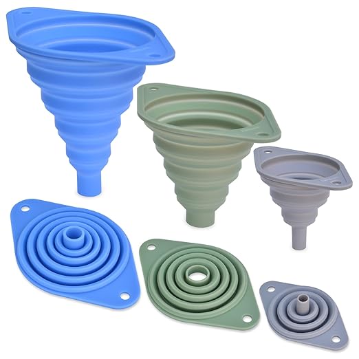 Kitchen Funnel Set of 3,Small and Large,Funnels for Kitchen Use Filling Bottle,Folding Silicone Funnel Used for Transferring Liquids in The Kitchen by Unknown