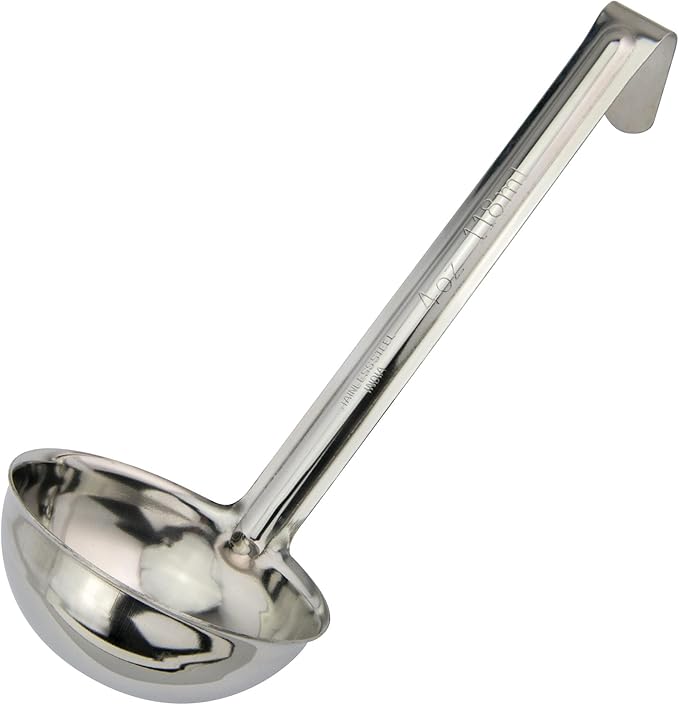 Winco One Piece Stainless Steel Ladle, 4 Ounce, 6" by Winco
