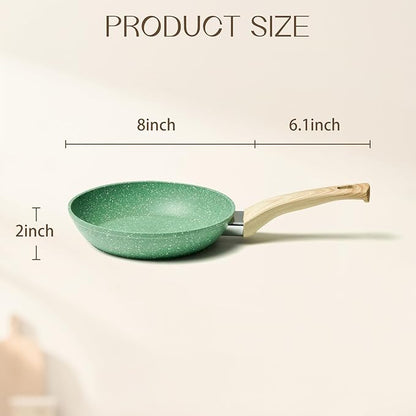 Innerwell Nonstick Frying Pan Skillet, 8 Inch Non Stick Egg Pan Omelet Frying Pans 100% PFOA-Free, Non-Toxic Healthy Cooking Pan, Induction Compatible - Image 6