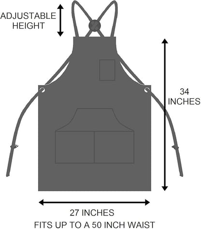 Hudson Durable Goods - Professional Grade Chef Apron for Kitchen, BBQ & Grill
