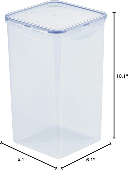 LOCK & LOCK Easy Essentials Food lids/Pantry Storage/Airtight containers, BPA Free, Square-16.9 Cup-for Chips, Clear (Pack of 3)